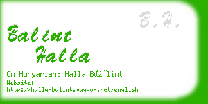 balint halla business card